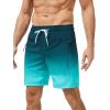 imageSILKWORLD 7 Inch Mens Swim Trunks with Compression Liner QuickDry Bathing Suit with Zipper PocketsGradient Navy Blue