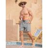 imageSILKWORLD 7 Inch Mens Swim Trunks with Compression Liner QuickDry Bathing Suit with Zipper PocketsGray Black Lining