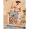 imageSILKWORLD 7 Inch Mens Swim Trunks with Compression Liner QuickDry Bathing Suit with Zipper PocketsGray Black Lining