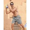 imageSILKWORLD 7 Inch Mens Swim Trunks with Compression Liner QuickDry Bathing Suit with Zipper PocketsGray Black Lining