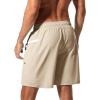 imageSILKWORLD 7 Inch Mens Swim Trunks with Compression Liner QuickDry Bathing Suit with Zipper PocketsKhaki 01