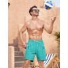 imageSILKWORLD 7 Inch Mens Swim Trunks with Compression Liner QuickDry Bathing Suit with Zipper PocketsLake Green  1
