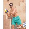 imageSILKWORLD 7 Inch Mens Swim Trunks with Compression Liner QuickDry Bathing Suit with Zipper PocketsLake Green  1