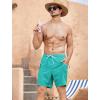 imageSILKWORLD 7 Inch Mens Swim Trunks with Compression Liner QuickDry Bathing Suit with Zipper PocketsLake Green  1