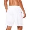 imageSILKWORLD 7 Inch Mens Swim Trunks with Compression Liner QuickDry Bathing Suit with Zipper PocketsWhite 01