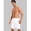 imageSILKWORLD 7 Inch Mens Swim Trunks with Compression Liner QuickDry Bathing Suit with Zipper PocketsWhite 01