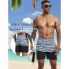 imageSILKWORLD Mens Swim Trunks Quick Dry Beach Shorts with PocketsMq18zipgray  Blue and Black Stripes