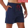 imageSILKWORLD Mens Swim Trunks Quick Dry Beach Shorts with PocketsMq18zipnavy