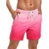 imageSILKWORLD Mens Swim Trunks Quick Dry Beach Shorts with PocketsMq18ziprose  Red Gradient