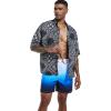 imageSILKWORLD Mens Swim Trunks Quick Dry Beach Shorts with PocketsMq18zipwhiteblueblack Gradient
