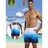 imageSILKWORLD Mens Swim Trunks Quick Dry Beach Shorts with PocketsMq18zipwhiteblueblack Gradient