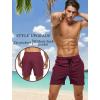 imageSILKWORLD Mens Swim Trunks Quick Dry Beach Shorts with PocketsMq18zipwine Red
