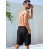 imageSILKWORLD Mens Swim Trunks with Compression Liner 9 Inch Long Bathing Suit 2 in 1 Beach Quick Dry Shorts with PocketsBlack