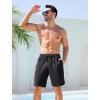 imageSILKWORLD Mens Swim Trunks with Compression Liner 9 Inch Long Bathing Suit 2 in 1 Beach Quick Dry Shorts with PocketsBlack