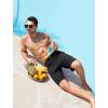 imageSILKWORLD Mens Swim Trunks with Compression Liner 9 Inch Long Bathing Suit 2 in 1 Beach Quick Dry Shorts with PocketsBlack