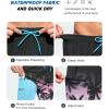 imageSILKWORLD Mens Swim Trunks with Compression Liner 9 Inch Long Bathing Suit 2 in 1 Beach Quick Dry Shorts with PocketsBlack Pink Coconut Trees