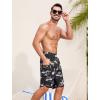 imageSILKWORLD Mens Swim Trunks with Compression Liner 9 Inch Long Bathing Suit 2 in 1 Beach Quick Dry Shorts with PocketsBlack Pink Flamingo