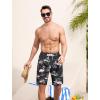 imageSILKWORLD Mens Swim Trunks with Compression Liner 9 Inch Long Bathing Suit 2 in 1 Beach Quick Dry Shorts with PocketsBlack Pink Flamingo