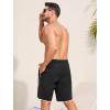 imageSILKWORLD Mens Swim Trunks with Compression Liner 9 Inch Long Bathing Suit 2 in 1 Beach Quick Dry Shorts with PocketsBlackwhite Border