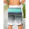 imageSILKWORLD Mens Swim Trunks with Compression Liner 9 Inch Long Bathing Suit 2 in 1 Beach Quick Dry Shorts with PocketsBlue Black White Gradient