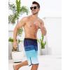imageSILKWORLD Mens Swim Trunks with Compression Liner 9 Inch Long Bathing Suit 2 in 1 Beach Quick Dry Shorts with PocketsBlue Gradient