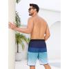 imageSILKWORLD Mens Swim Trunks with Compression Liner 9 Inch Long Bathing Suit 2 in 1 Beach Quick Dry Shorts with PocketsBlue Gradient