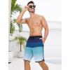 imageSILKWORLD Mens Swim Trunks with Compression Liner 9 Inch Long Bathing Suit 2 in 1 Beach Quick Dry Shorts with PocketsBlue Gradient