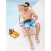 imageSILKWORLD Mens Swim Trunks with Compression Liner 9 Inch Long Bathing Suit 2 in 1 Beach Quick Dry Shorts with PocketsBlue Gradient