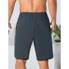 imageSILKWORLD Mens Swim Trunks with Compression Liner 9 Inch Long Bathing Suit 2 in 1 Beach Quick Dry Shorts with PocketsCarbon Grey