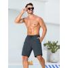 imageSILKWORLD Mens Swim Trunks with Compression Liner 9 Inch Long Bathing Suit 2 in 1 Beach Quick Dry Shorts with PocketsCarbon Grey
