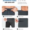 imageSILKWORLD Mens Swim Trunks with Compression Liner 9 Inch Long Bathing Suit 2 in 1 Beach Quick Dry Shorts with PocketsCarbon Grey