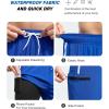 imageSILKWORLD Mens Swim Trunks with Compression Liner 9 Inch Long Bathing Suit 2 in 1 Beach Quick Dry Shorts with PocketsDeep Blue