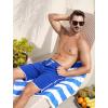 imageSILKWORLD Mens Swim Trunks with Compression Liner 9 Inch Long Bathing Suit 2 in 1 Beach Quick Dry Shorts with PocketsDeep Blue