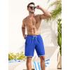 imageSILKWORLD Mens Swim Trunks with Compression Liner 9 Inch Long Bathing Suit 2 in 1 Beach Quick Dry Shorts with PocketsDeep Blue