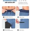 imageSILKWORLD Mens Swim Trunks with Compression Liner 9 Inch Long Bathing Suit 2 in 1 Beach Quick Dry Shorts with PocketsGrayish Blue
