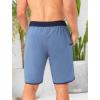 imageSILKWORLD Mens Swim Trunks with Compression Liner 9 Inch Long Bathing Suit 2 in 1 Beach Quick Dry Shorts with PocketsGrayish Blue
