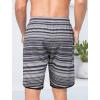 imageSILKWORLD Mens Swim Trunks with Compression Liner 9 Inch Long Bathing Suit 2 in 1 Beach Quick Dry Shorts with PocketsGrayish Blue Stripes