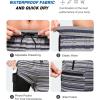 imageSILKWORLD Mens Swim Trunks with Compression Liner 9 Inch Long Bathing Suit 2 in 1 Beach Quick Dry Shorts with PocketsGrayish Blue Stripes