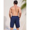 imageSILKWORLD Mens Swim Trunks with Compression Liner 9 Inch Long Bathing Suit 2 in 1 Beach Quick Dry Shorts with PocketsNavy Blue