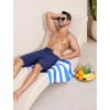 imageSILKWORLD Mens Swim Trunks with Compression Liner 9 Inch Long Bathing Suit 2 in 1 Beach Quick Dry Shorts with PocketsNavy Blue