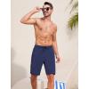 imageSILKWORLD Mens Swim Trunks with Compression Liner 9 Inch Long Bathing Suit 2 in 1 Beach Quick Dry Shorts with PocketsNavy Blue