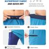 imageSILKWORLD Mens Swim Trunks with Compression Liner 9 Inch Long Bathing Suit 2 in 1 Beach Quick Dry Shorts with PocketsPeacock Blue