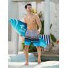 imageSILKWORLD Quick Dry Mens Swim Trunks with Compression Liner 7quot Mens Bathing Suits with Zip Pockets12alight Grayblue Stripes