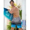 imageSILKWORLD Quick Dry Mens Swim Trunks with Compression Liner 7quot Mens Bathing Suits with Zip Pockets12alight Grayblue Stripes