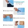 imageSILKWORLD Quick Dry Mens Swim Trunks with Compression Liner 7quot Mens Bathing Suits with Zip Pockets13agreyblue Stripes
