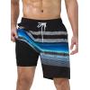 imageSILKWORLD Quick Dry Mens Swim Trunks with Compression Liner 7quot Mens Bathing Suits with Zip Pockets1ablackblue Stripes