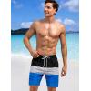 imageSILKWORLD Quick Dry Mens Swim Trunks with Compression Liner 7quot Mens Bathing Suits with Zip Pockets2ablackgrey Stripes