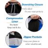 imageSILKWORLD Quick Dry Mens Swim Trunks with Compression Liner 7quot Mens Bathing Suits with Zip Pockets2ablackgrey Stripes