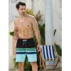 imageSILKWORLD Quick Dry Mens Swim Trunks with Compression Liner 7quot Mens Bathing Suits with Zip Pockets3ablackcyan Stripes