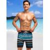 imageSILKWORLD Quick Dry Mens Swim Trunks with Compression Liner 7quot Mens Bathing Suits with Zip Pockets4ablackblue Stripes